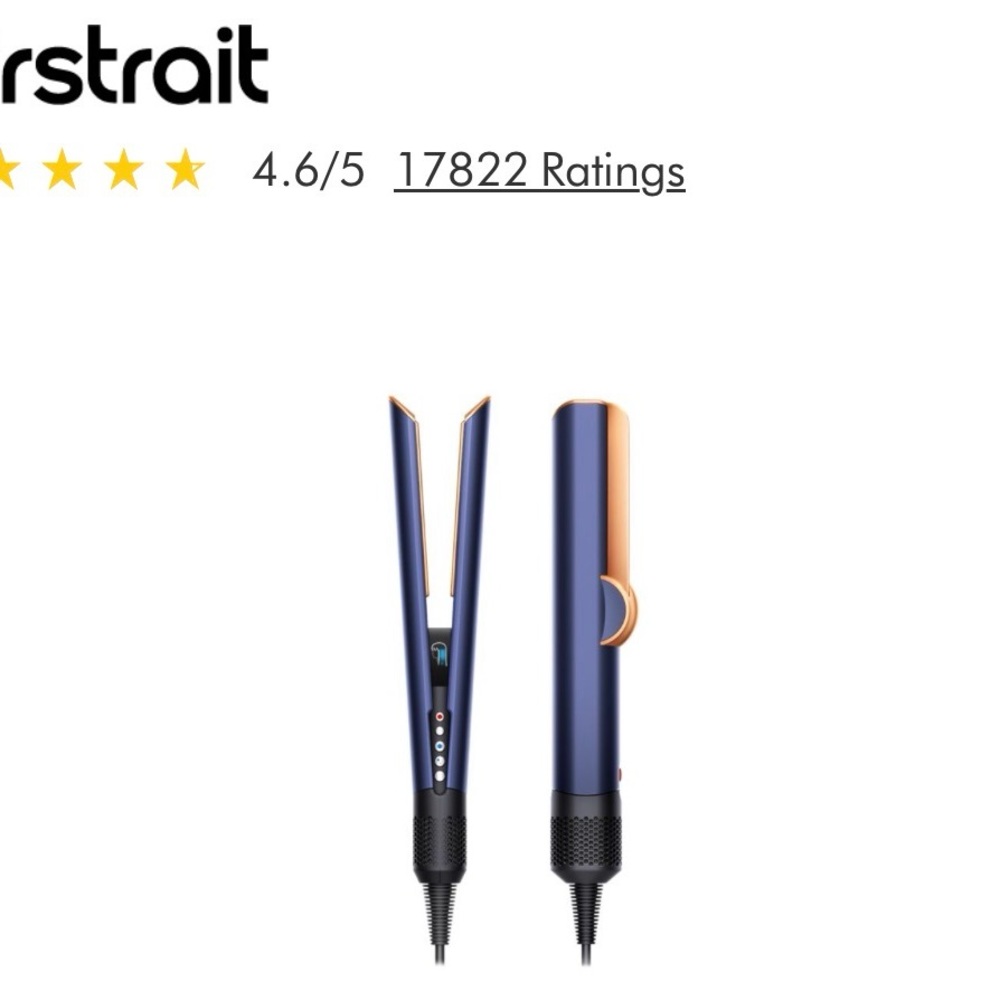 Blue and Gold Hair Straightener